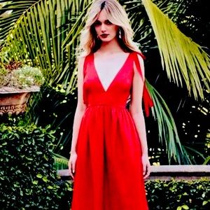 Rebecca Vallance Plunging Neckline Harlow Tie Maxi Gown